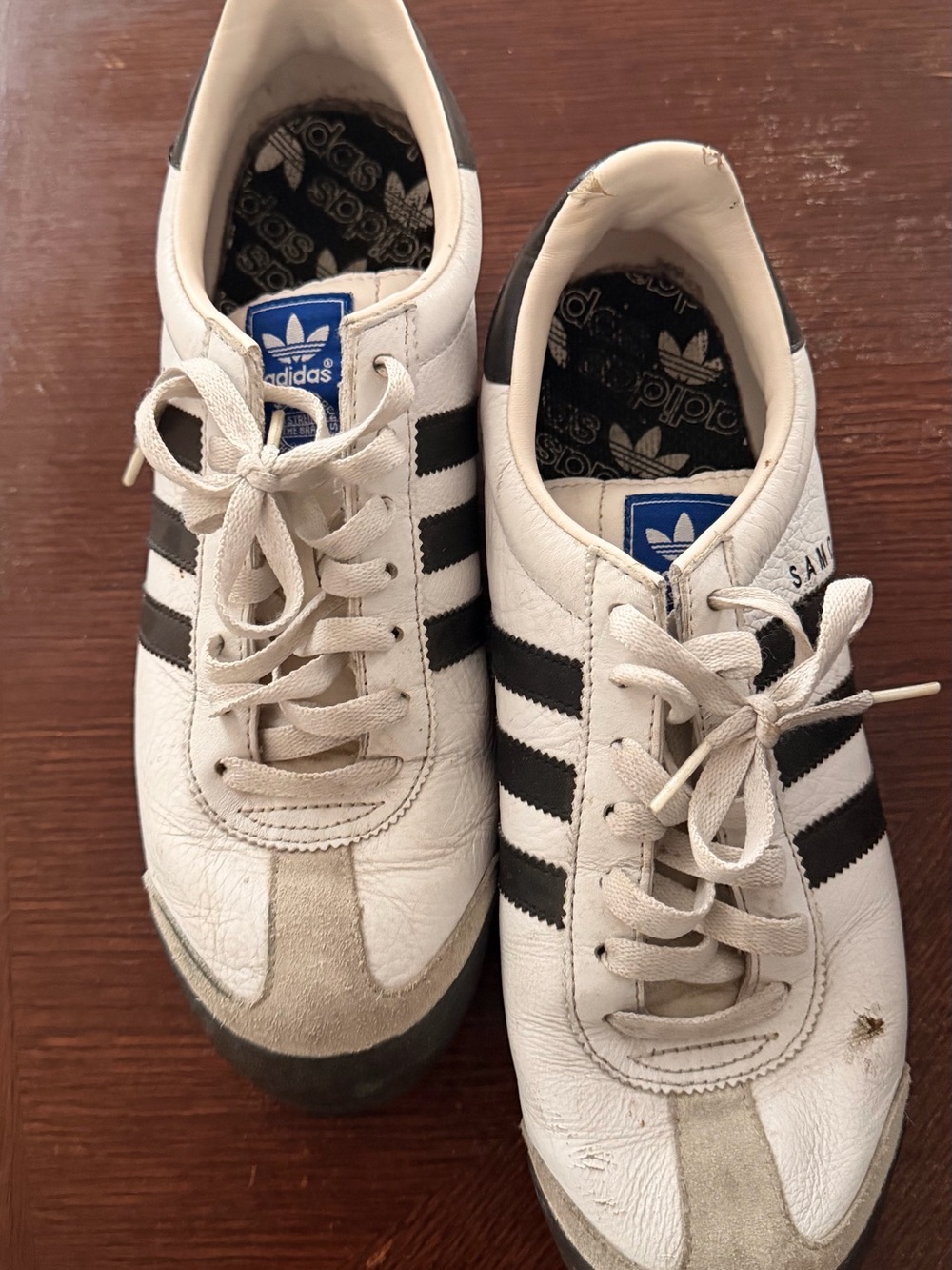 adidas White Sneakers with Black Stripes
